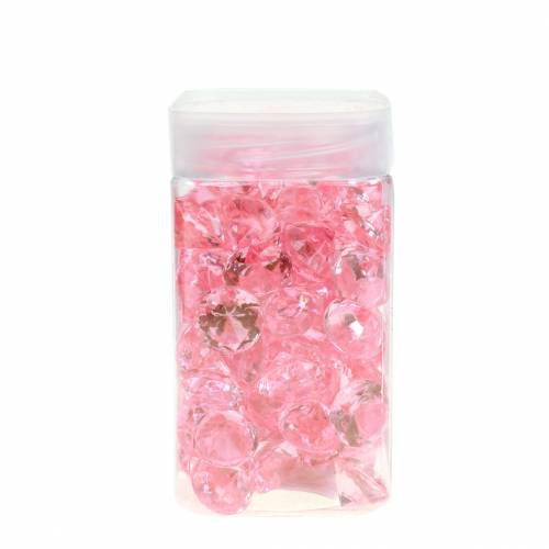 Floristik24 Piedras decorativas diamante acrílico rosa claro Ø1,8cm 150g decoración dispersa para la mesa