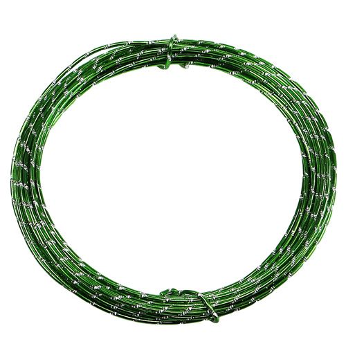 Floristik24 Hilo de aluminio diamante verde manzana 2mm 10m