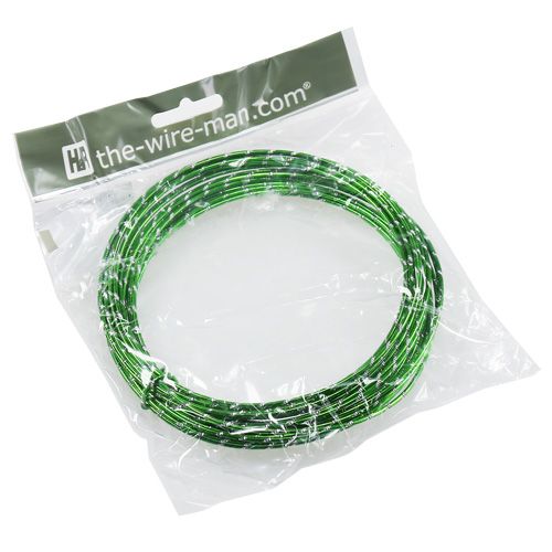 Floristik24 Hilo de aluminio diamante verde manzana 2mm 10m