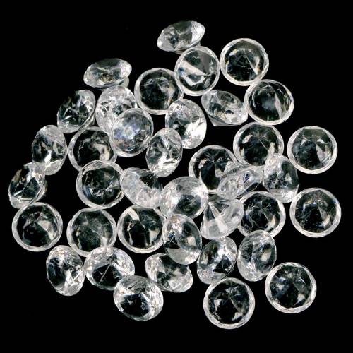 Floristik24 Piedras decorativas diamante acrílico transparente Ø1.8cm 150g decoración dispersa