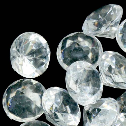 Floristik24 Piedras decorativas diamante claro Ø2.8cm 150g decoración de mesa