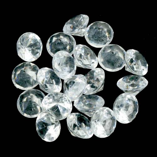 Floristik24 Piedras decorativas diamante claro Ø2.8cm 150g decoración de mesa