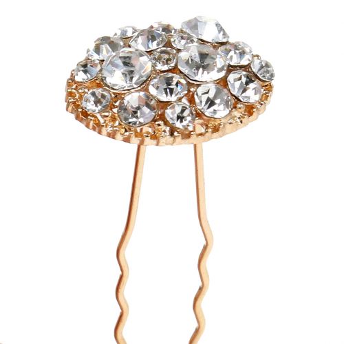 Floristik24 Horquilla para bodas de oro con diamantes de imitación 7cm 9pcs