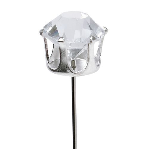 Floristik24 Aguja diamante plata Ø10mm L6cm 36pcs