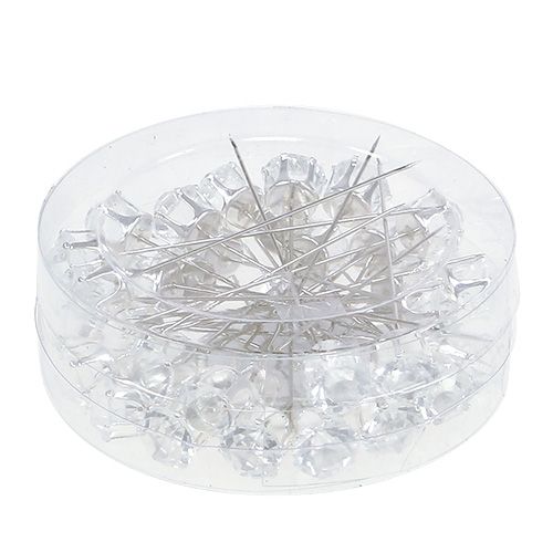 Floristik24 Aguja diamante plata Ø10mm L6cm 36pcs