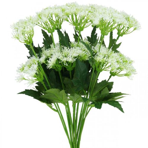 Artículo Eneldo en flor, hierbas artificiales, planta decorativa verde, blanco 49cm 9 piezas