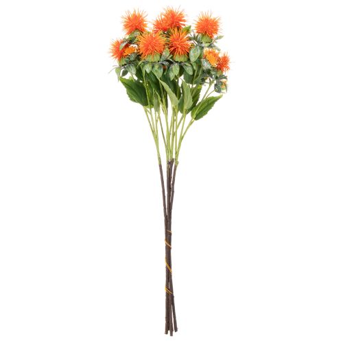 Cártamo artificial naranja como flor artificial para jarrones y decoración, 55 cm, 4 piezas | Floristik24.es