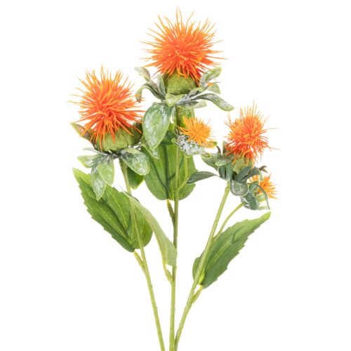 Cártamo artificial naranja como flor artificial para jarrones y decoración, 55 cm, 4 piezas | Floristik24.es
