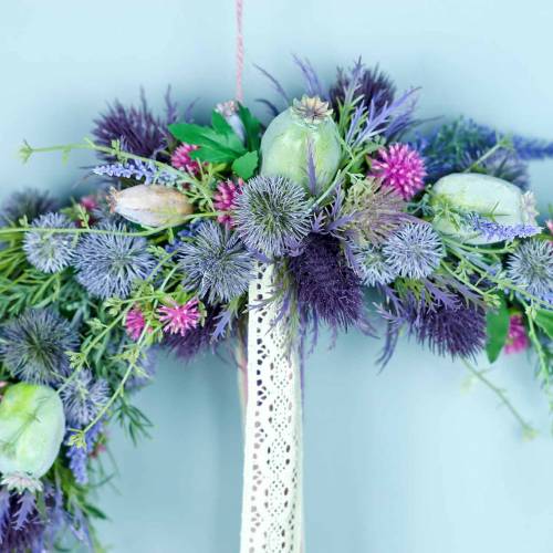Floristik24 Rama de cardo artificial azul-violeta 68cm 3pcs