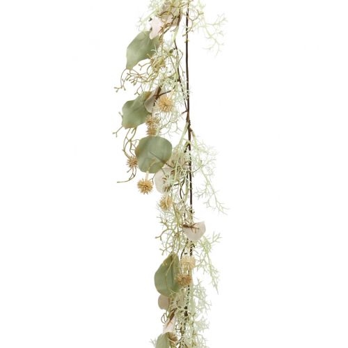 Floristik24 Guirnalda de cardo Guirnalda de decoración de plantas artificiales de cardo globo 127cm