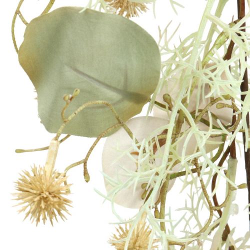 Floristik24 Guirnalda de cardo Guirnalda de decoración de plantas artificiales de cardo globo 127cm