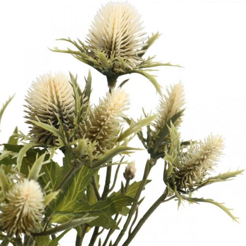 Artículo Thistle artificial deco rama crema 10 cabezas de flores 68cm 3pcs