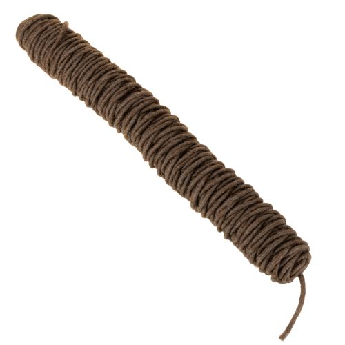 Artículo Cordón de lana marrón, 55m de cuerda decorativa para floristería y manualidades