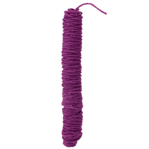 Cordón de lana morado, 55m, hilo decorativo para floristería y manualidades