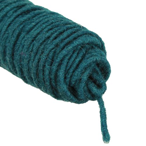Artículo Hilo de mecha para manualidades, cordón de lana en color petróleo, L55 m