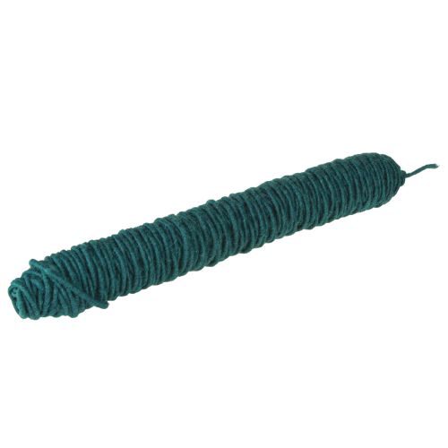 Artículo Hilo de mecha para manualidades, cordón de lana en color petróleo, L55 m
