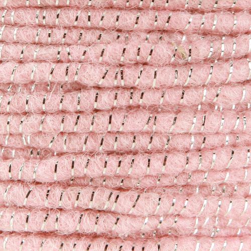 Artículo Hilo de mecha Glamour Rosa/Plata con alambre 33m