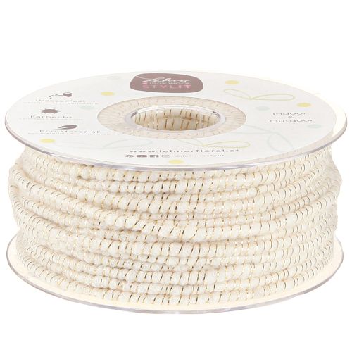 Artículo Hilo de mecha glamour blanco / dorado con alambre 33m