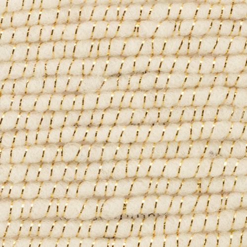 Floristik24 Cordón de lana blanco con hilo dorado 5m x 5mm con alambre para decoración y manualidades