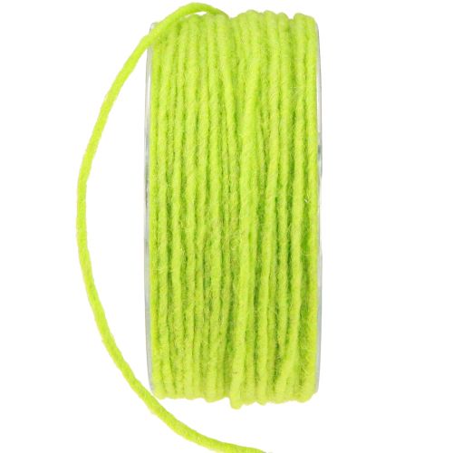 Artículo Hilo de lana Cordón de fieltro Verde claro lima 3mm 100m