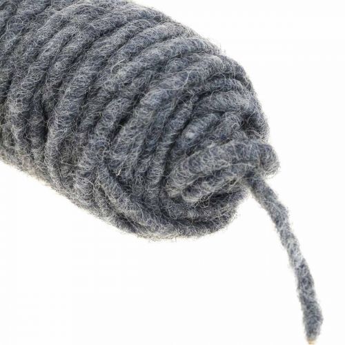 Cordón de fieltro de hilo de mecha, cordón de fieltro, cordón de lana moteado azul 55m