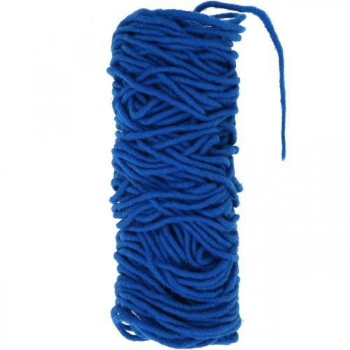 Floristik24 Cordón de fieltro de hilo de mecha con alambre 30m azul