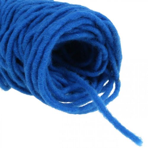 Artículo Cordón de fieltro de hilo de mecha con alambre 30m azul