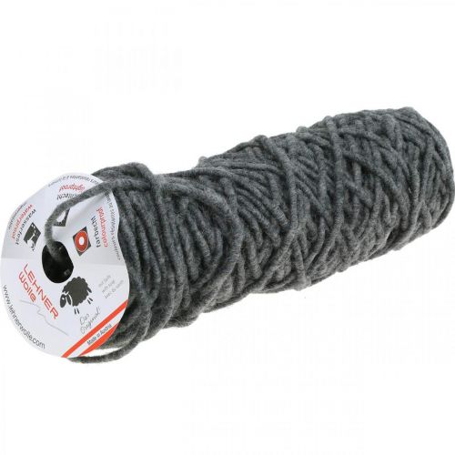 Floristik24 Hilo de fieltro hilo de lana de oveja gris 30m