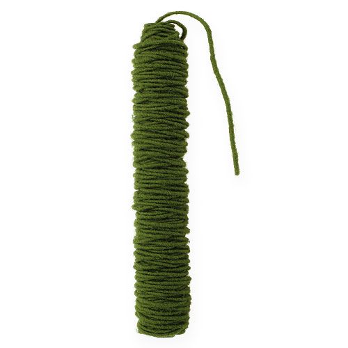 Artículo Hilo de mecha cordón de fieltro cordón de lana verde musgo Ø5mm 50m
