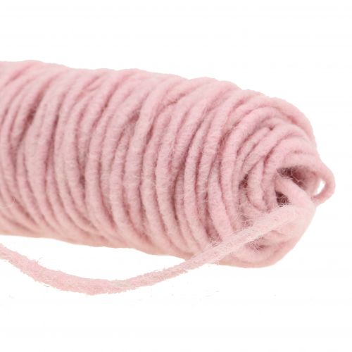 Artículo Cordón de fieltro hilo mecha rosa 55m