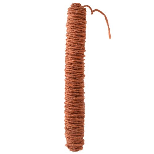 Cordón de lana de hilo de mecha, cordón de fieltro de lana rojo marrón L55m