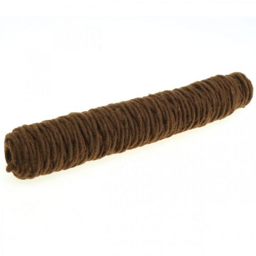 Artículo Cordón de fieltro hilo mecha marrón oscuro 55m