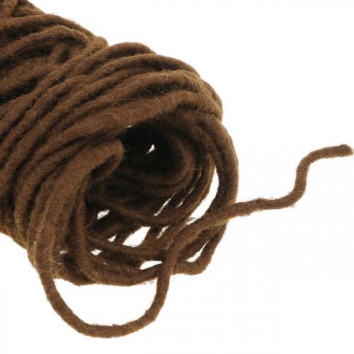 Hilo de mecha marrón oscuro, cordón de lana con alambre, artículos de floristería L30m