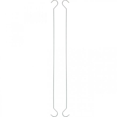 Artículo Gancho de metal, gancho doble plata XL L40cm 5pcs