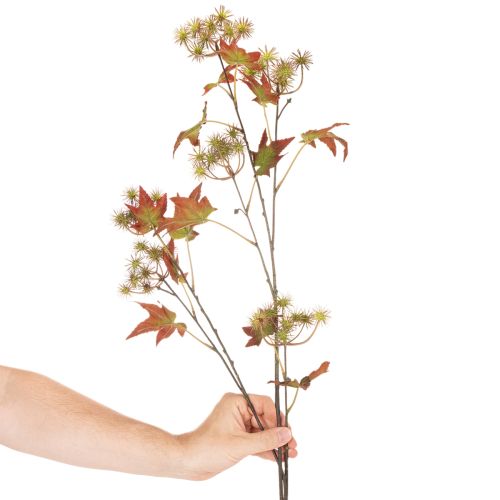 Rama artificial de liquidámbar otoñal con hojas y racimos de frutos, 132 cm. | Floristik24.es