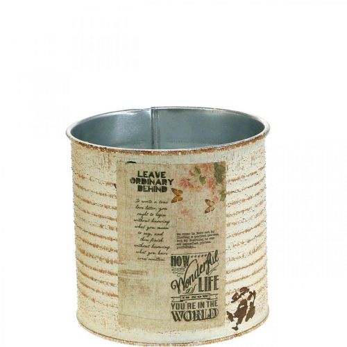 Macetero Crema Metal Shabby Chic Ø11cm H10.5cm