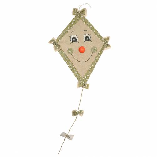Floristik24 Cometa decorativa otoñal para colgar verde menta-rosa viejo / verde oliva natural 40cm x 57cm 2pcs