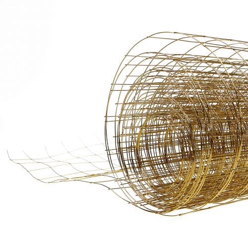 Artículo Malla de alambre alambre decorativo dorado 35cm 5m
