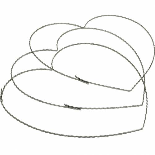 Artículo Corazones de alambre, anillos ondulados de 25 cm, anillo de unión para corona de puerta, 10 piezas