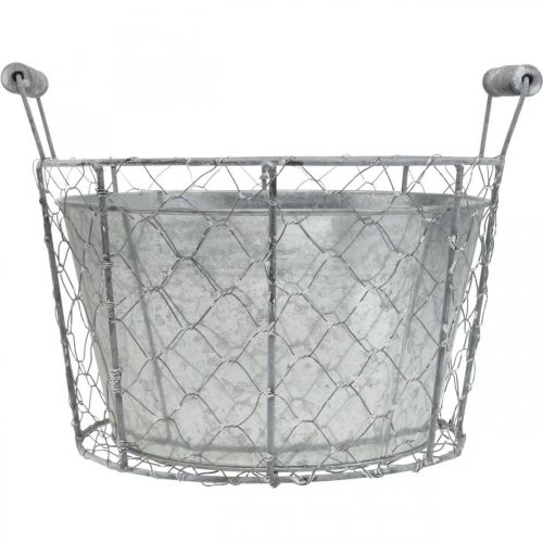 Artículo Maceta cesta de alambre para plantar cesta primaveral metal Ø26cm