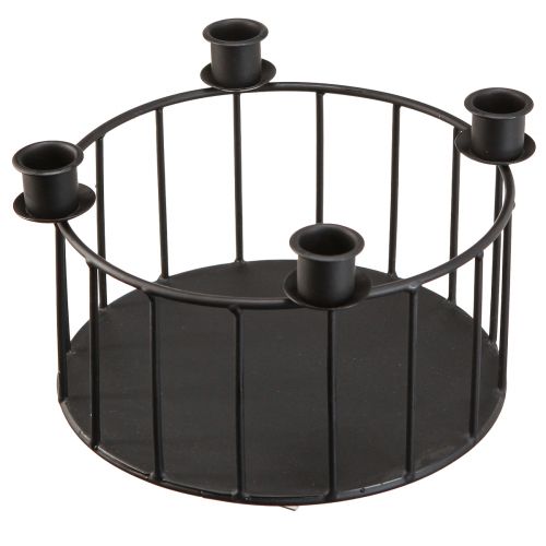 Floristik24 Cesta de alambre cesta decorativa de metal portavelas negro Ø23,5cm
