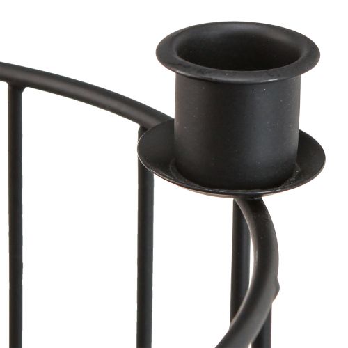 Artículo Cesta de alambre cesta decorativa de metal portavelas negro Ø23,5cm