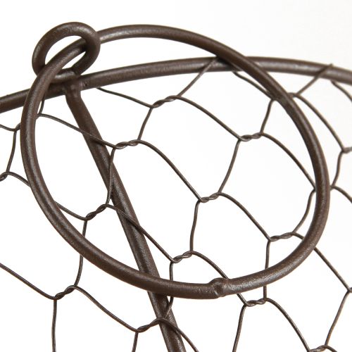 Artículo Cesta de alambre con asa marrón Ø35/30/25cm Juego de 3