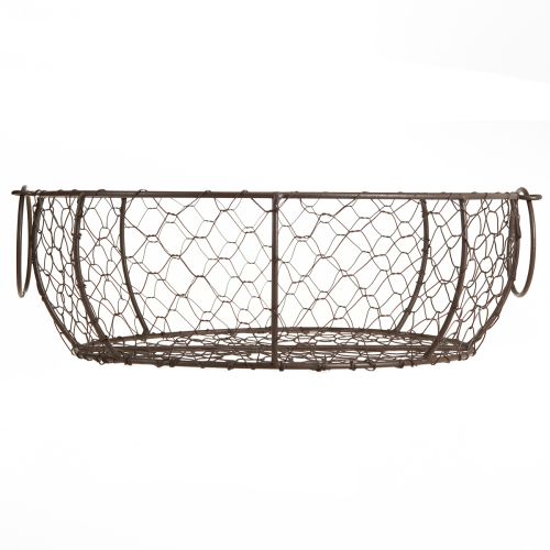 Artículo Cesta de alambre con asa marrón Ø35/30/25cm Juego de 3