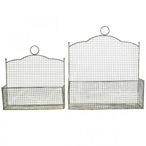 Artículo Cesta de alambre, cesta de pared, cesta de plantas Shabby Chic L38/32cm juego de 2
