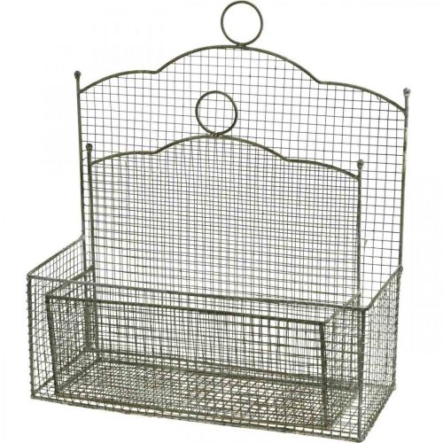 Artículo Cesta de alambre, cesta de pared, cesta de plantas Shabby Chic L38/32cm juego de 2