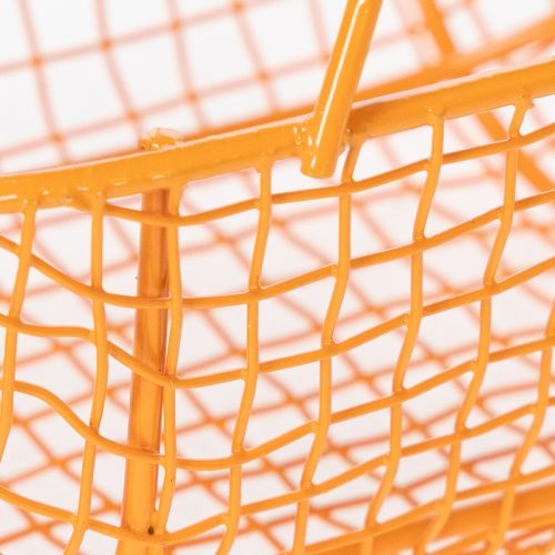 Artículo Cesta de alambre con asa de madera. Diseño práctico. Ideal para decoración primaveral, hogar y oficina. 17 cm, 6 unidades.