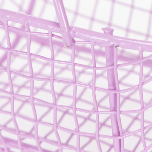 Artículo Cesta de alambre con asa de madera, ideal para la vida moderna y la decoración con estilo, 17 cm, 6 piezas