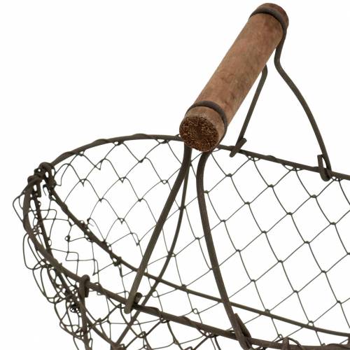 Floristik24 Cesta de alambre con soporte de metal marrón 20/25 / 30cm, juego de 3