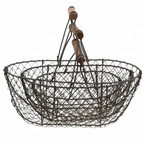 Artículo Cesta de alambre con soporte de metal marrón 20/25 / 30cm, juego de 3